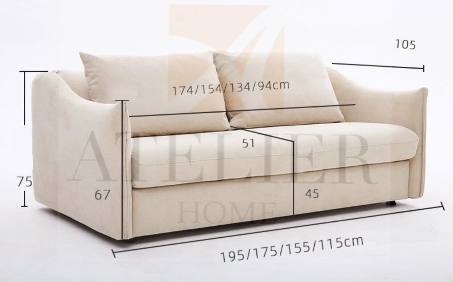 Acacia Foldable Sofa Bed with Mattress - Image 15
