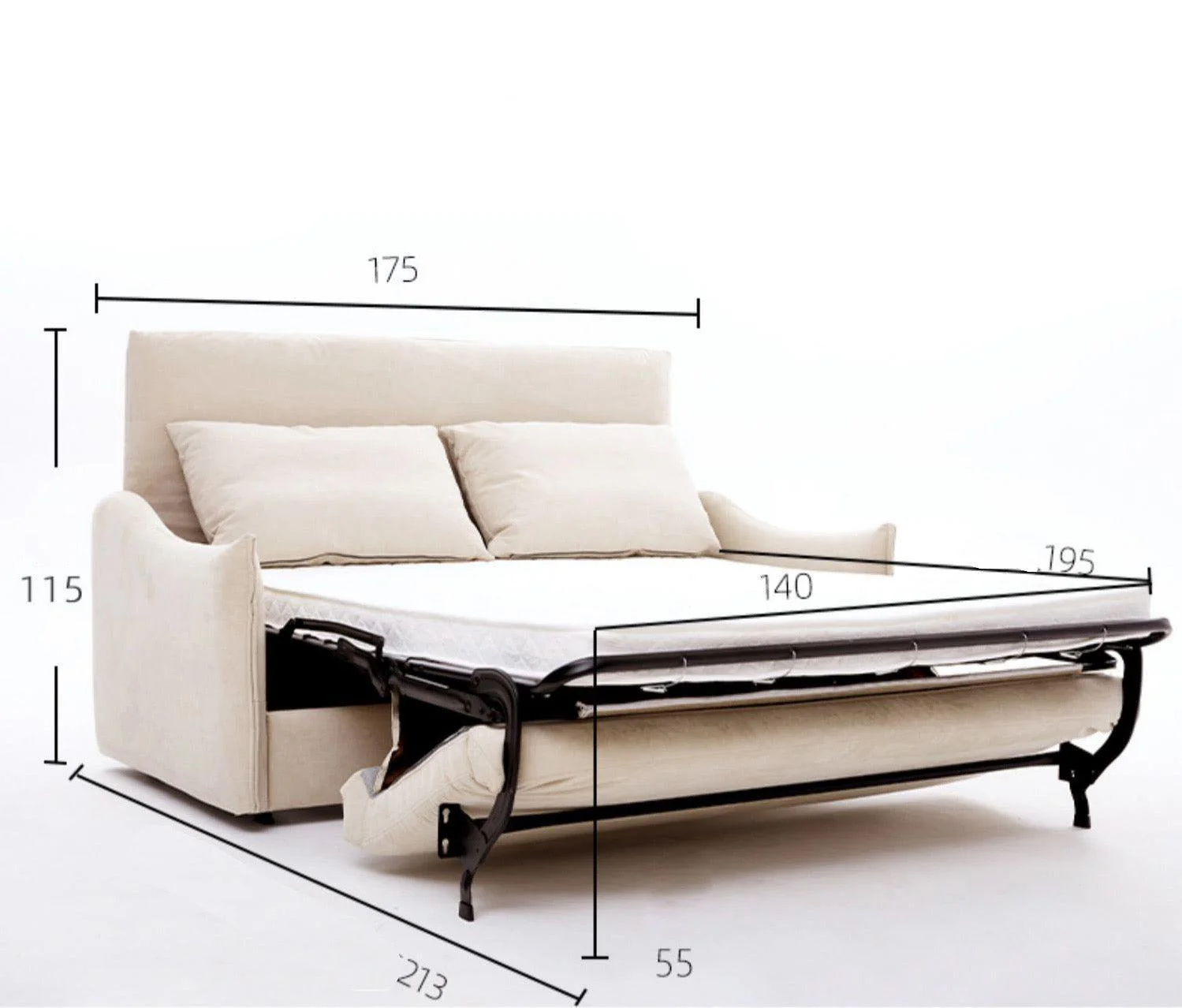 Acacia Foldable Sofa Bed with Mattress - Image 16