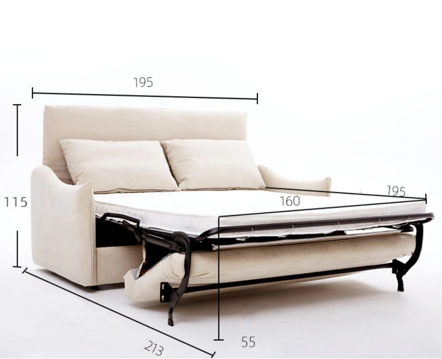 Acacia Foldable Sofa Bed with Mattress - Image 17