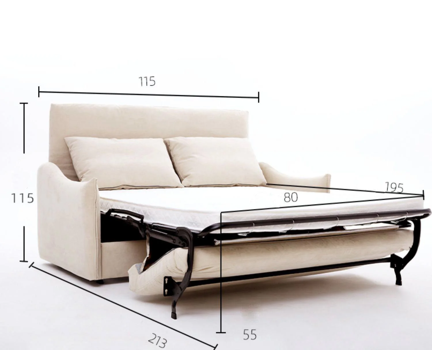 Acacia Foldable Sofa Bed with Mattress - Image 18