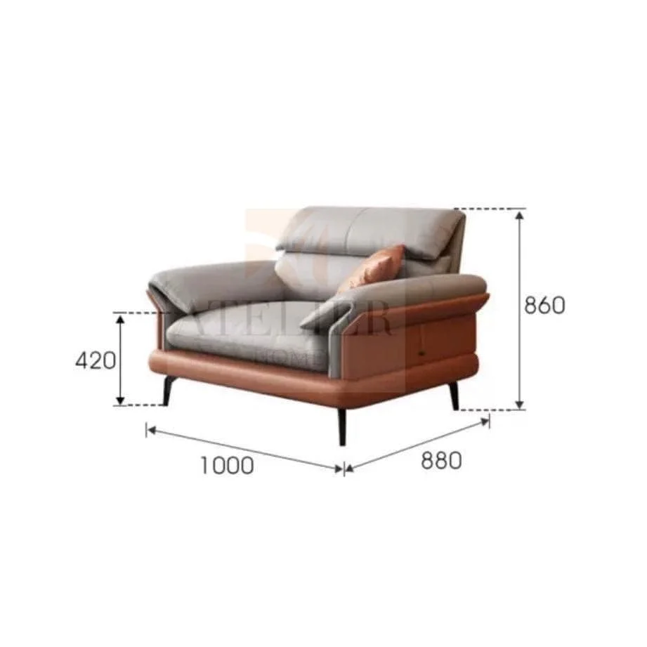 Adena Leather Sofa - Image 19
