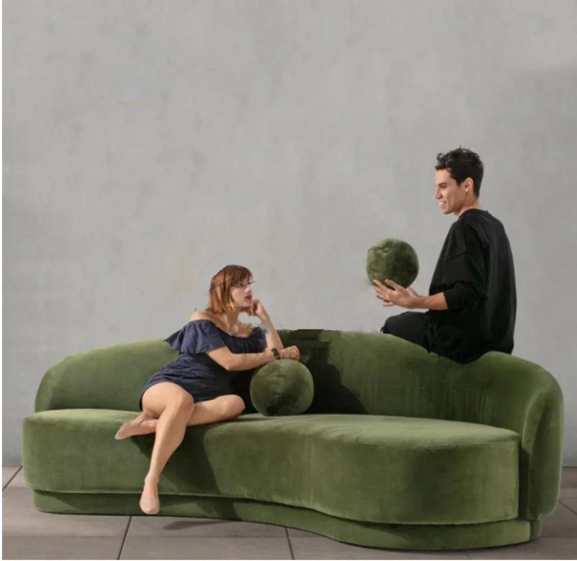 Agnes Performance Boucle Curve Sofa - Image 11