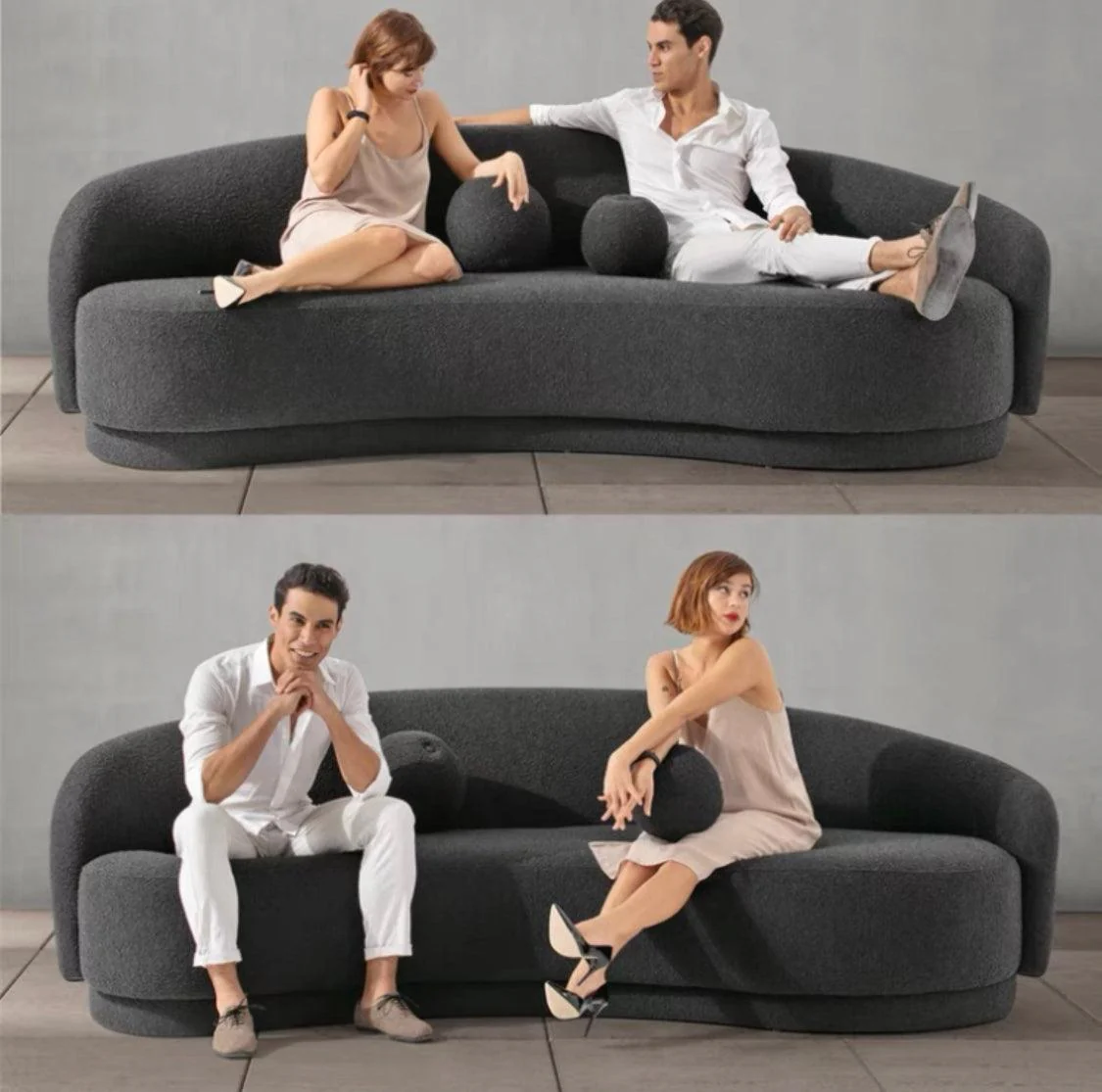 Agnes Performance Boucle Curve Sofa - Image 8