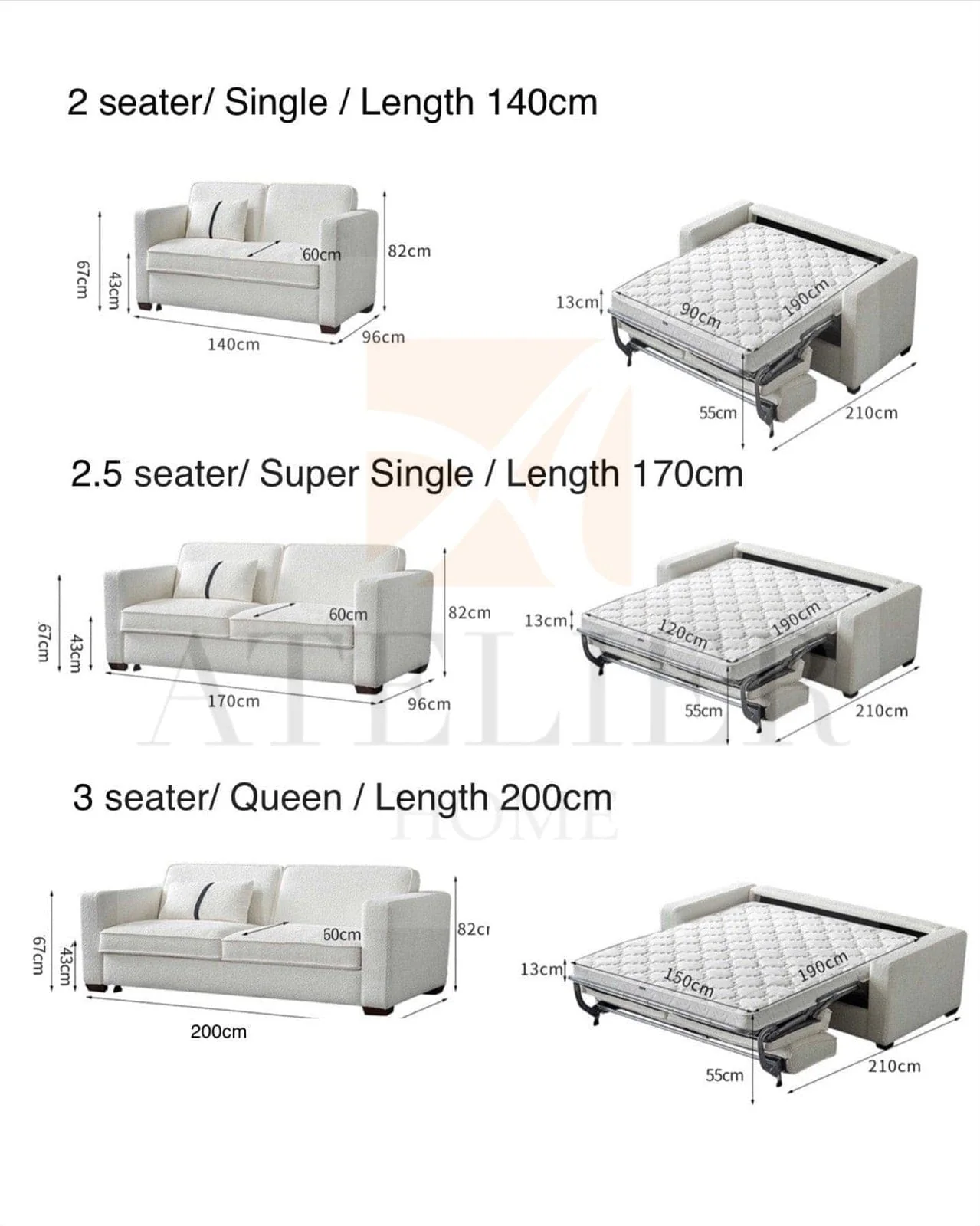 Allison Performance Boucle Foldable Sofa Bed with Mattress - Image 23