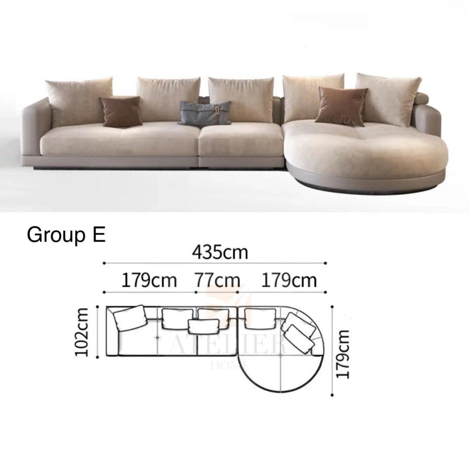 Alyssa Designer Sectional Round Chaise Sofa - Image 23