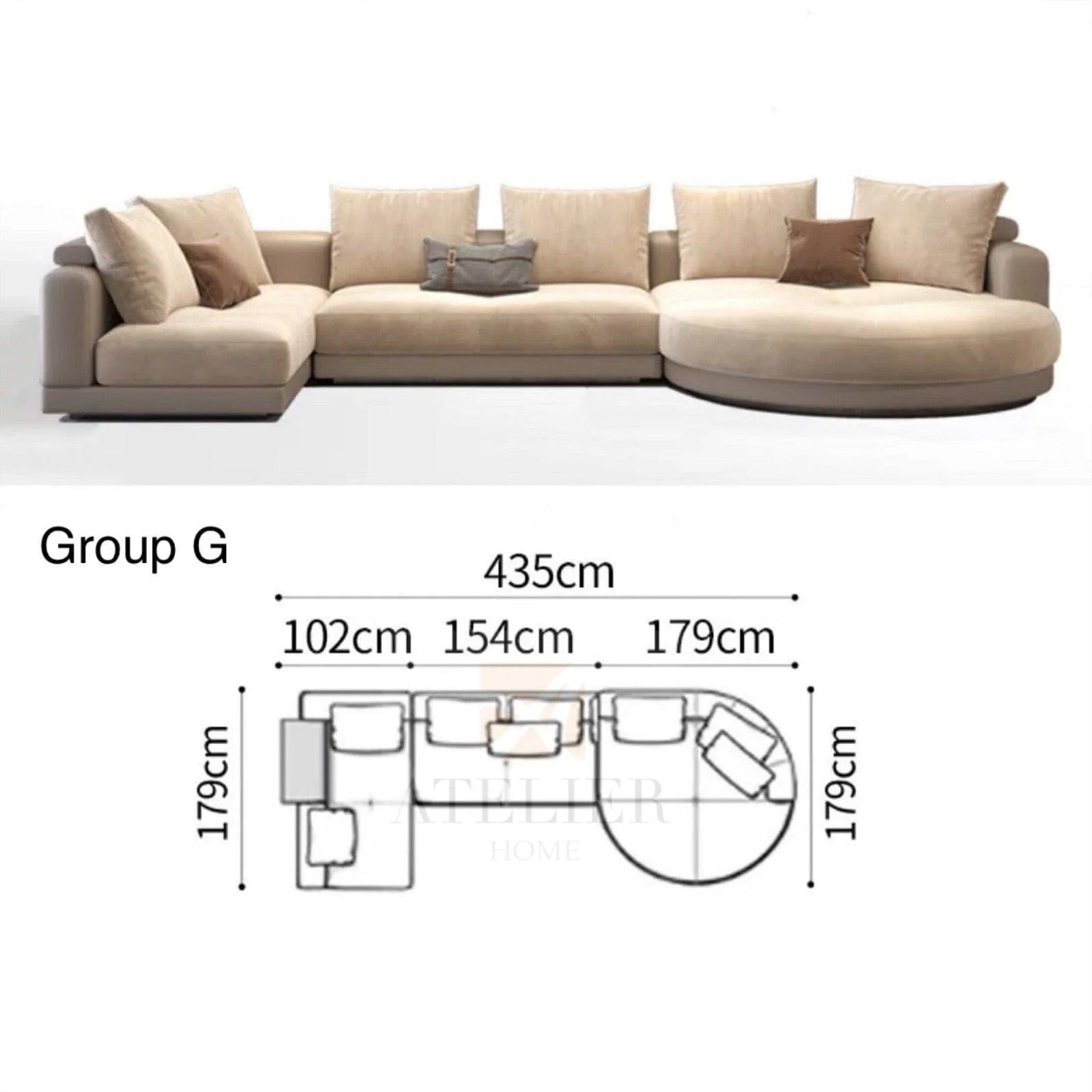 Alyssa Designer Sectional Round Chaise Sofa - Image 24