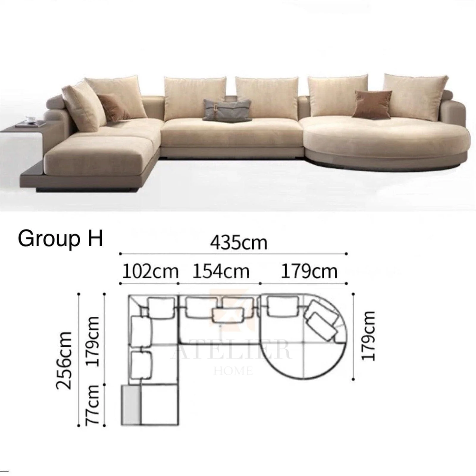 Alyssa Designer Sectional Round Chaise Sofa - Image 25