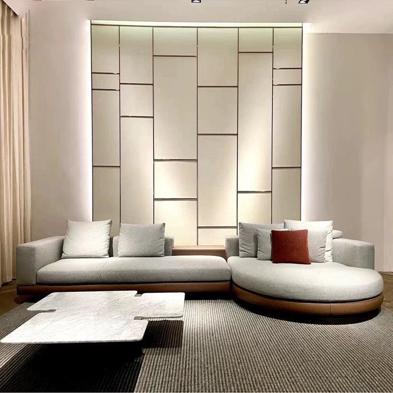 Alyssa Designer Sectional Round Chaise Sofa - Image 3