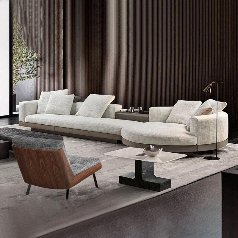 Alyssa Designer Sectional Round Chaise Sofa - Image 4