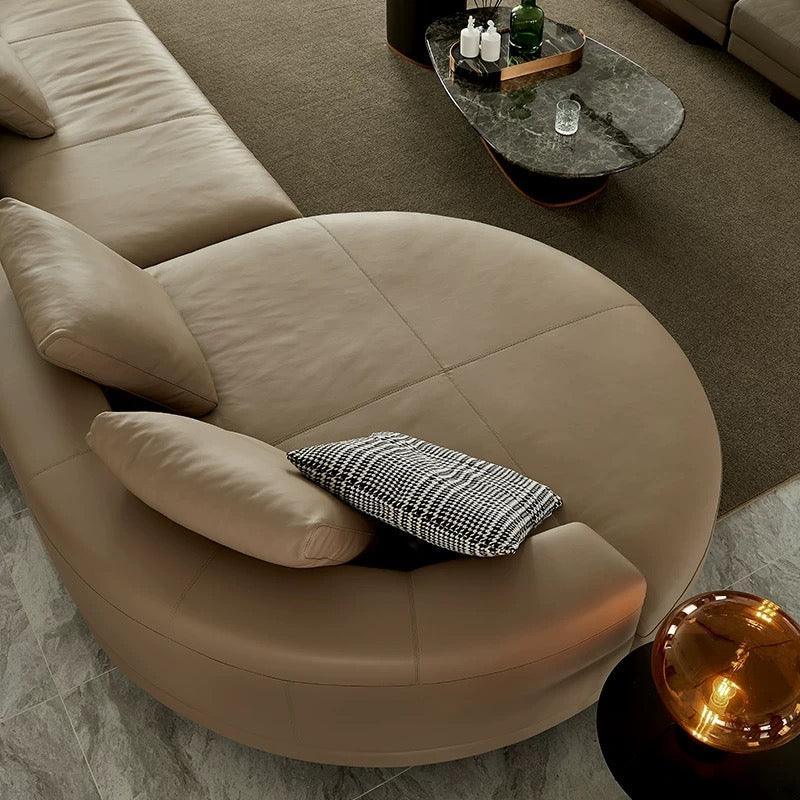 Alyssa Designer Sectional Round Chaise Sofa - Image 4