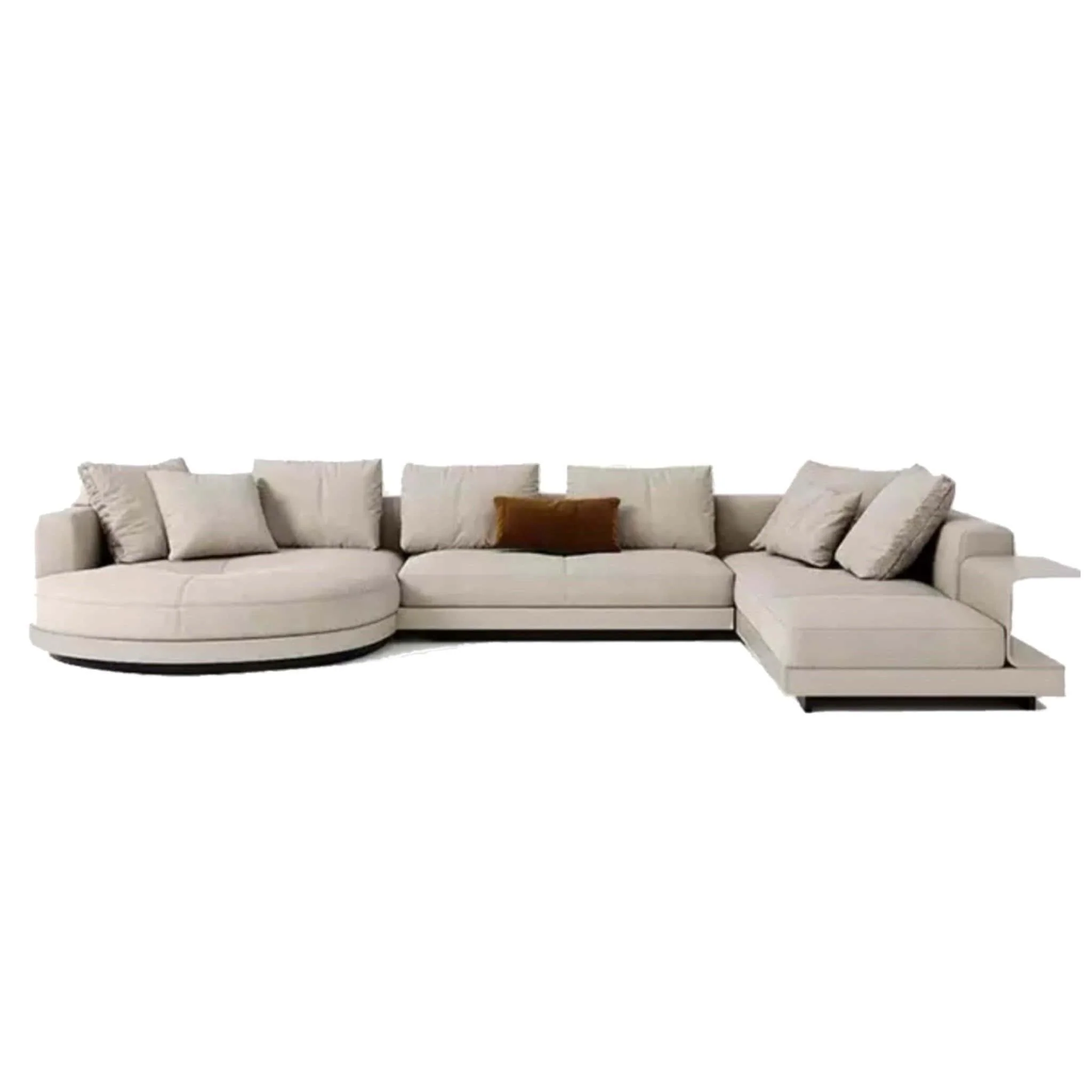 Alyssa Designer Sectional Round Chaise Sofa - Image 14