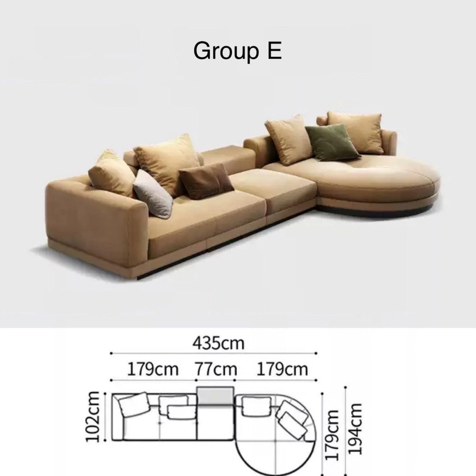 Alyssa Designer Sectional Round Chaise Sofa - Image 24
