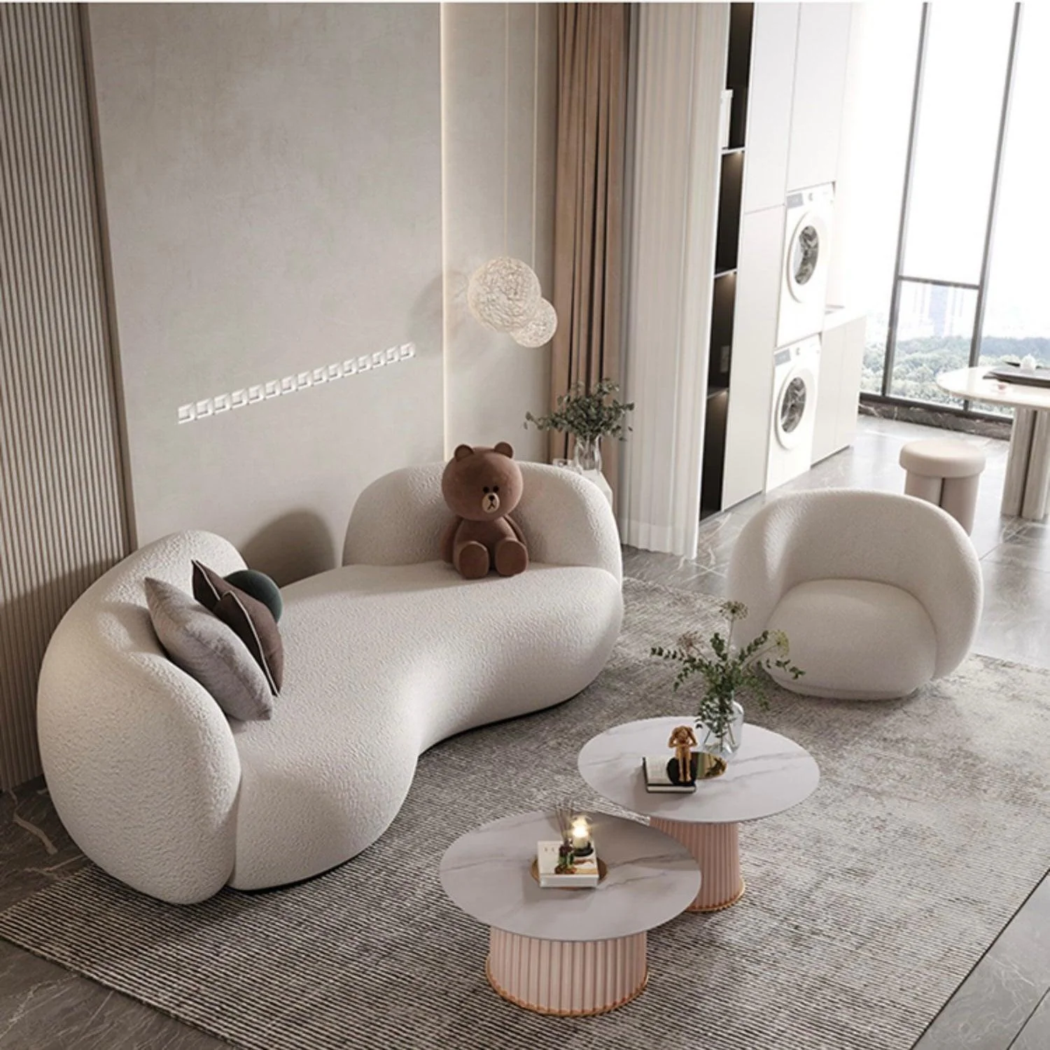 Angus Performance Boucle Curve Sofa - Image 8