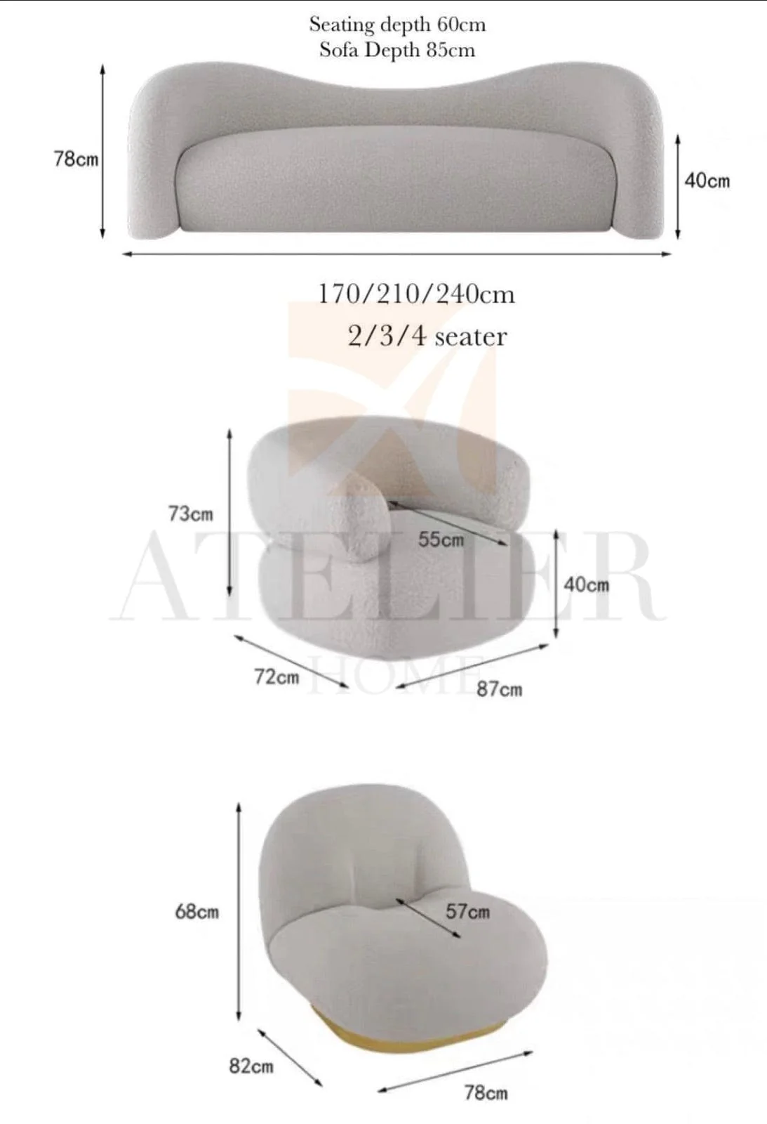Anthea Performance Boucle Curve Sofa - Image 28
