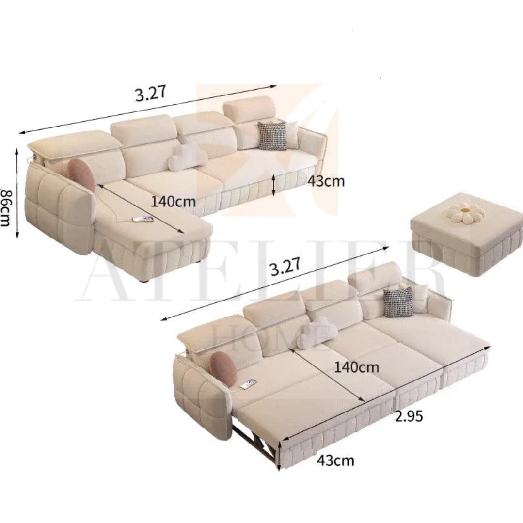 Ariyo Scratch Resistant Storage Sofa Bed - Image 17