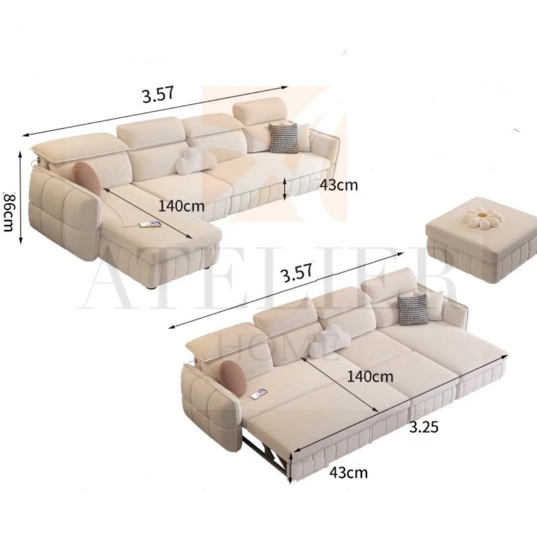 Ariyo Scratch Resistant Storage Sofa Bed - Image 18