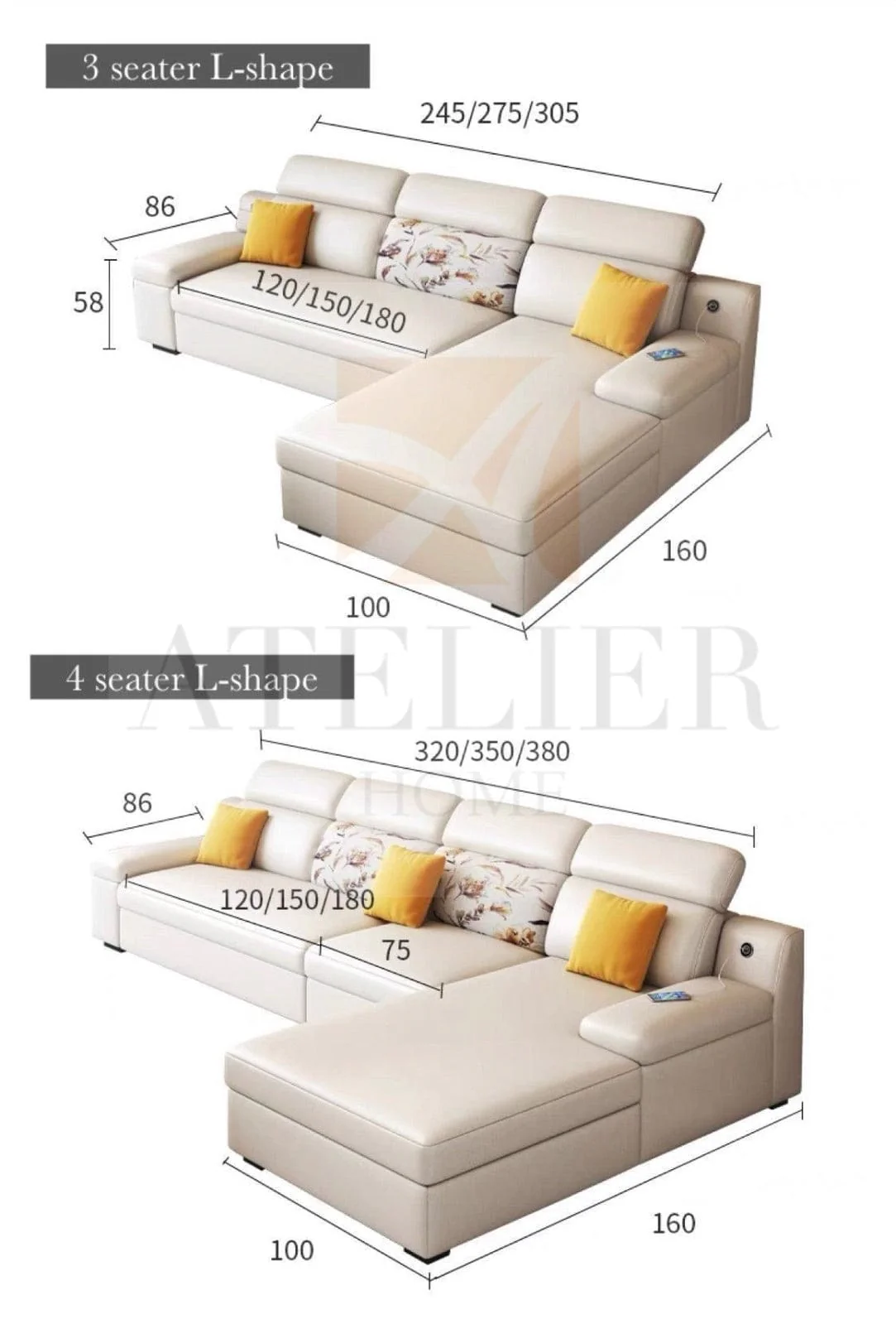 Bell Sectional L-shape Storage Sofa Bed - Image 20