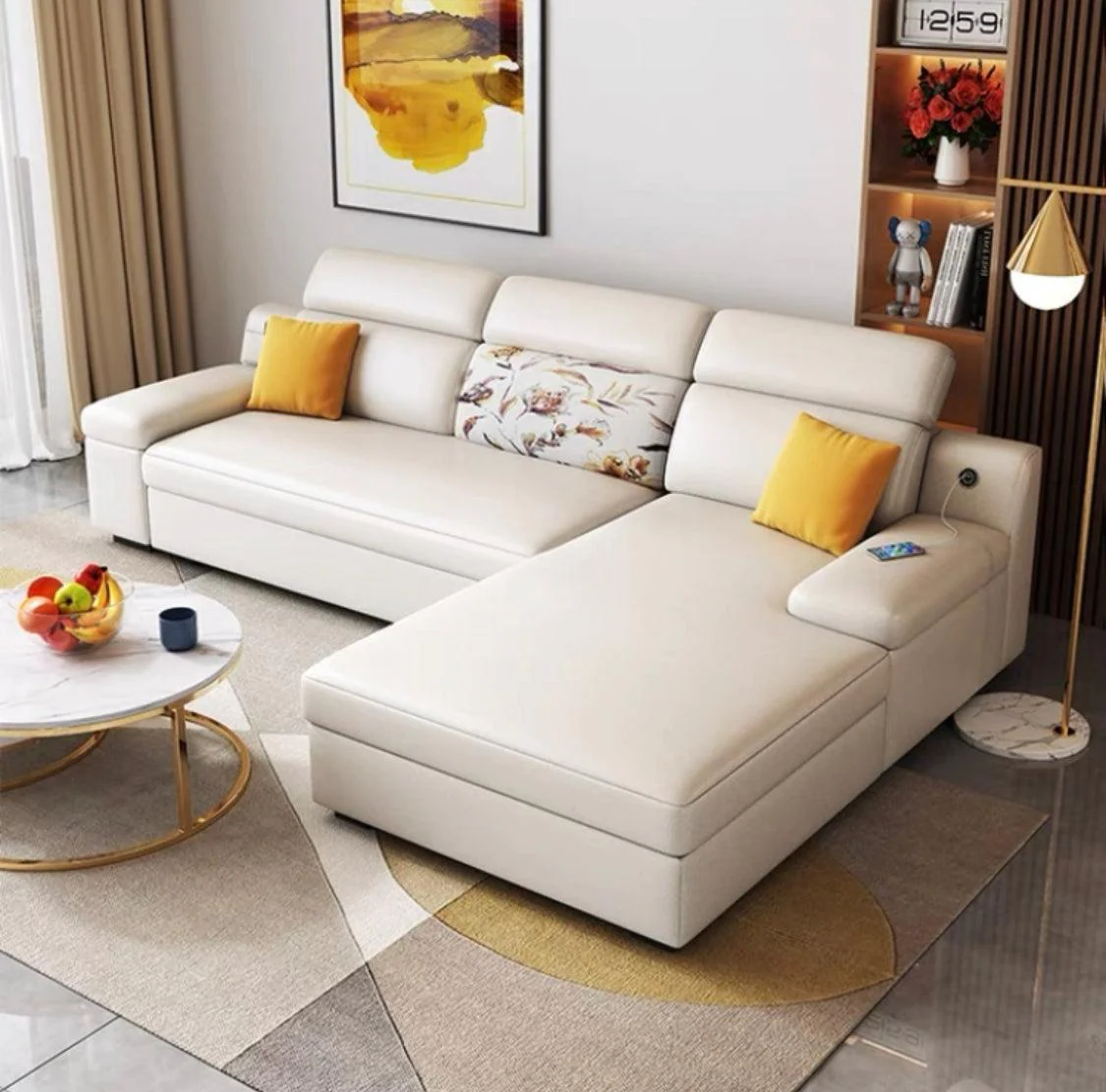 Bell Sectional L-shape Storage Sofa Bed - Image 4