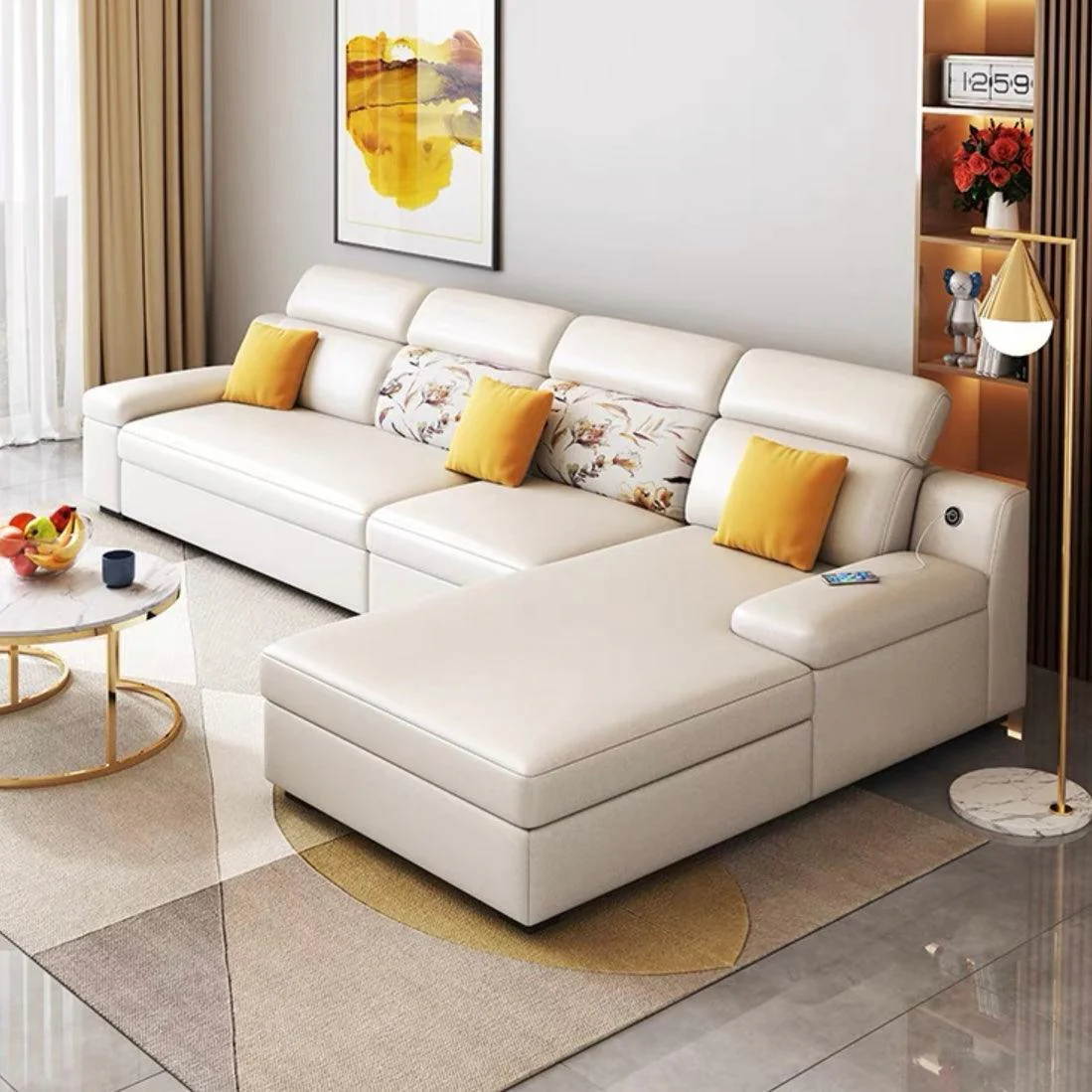 Bell Sectional L-shape Storage Sofa Bed - Image 8