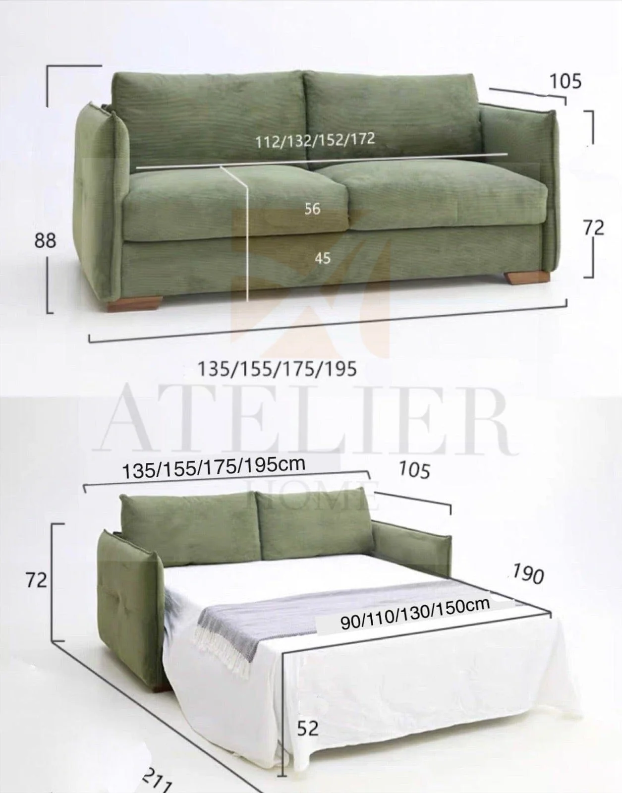 Caleb Foldable Sofa Bed with Mattress - Image 27
