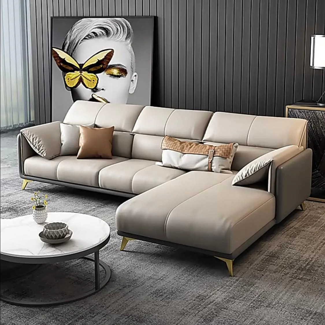 Caston Sectional Leather Sofa - Image 11