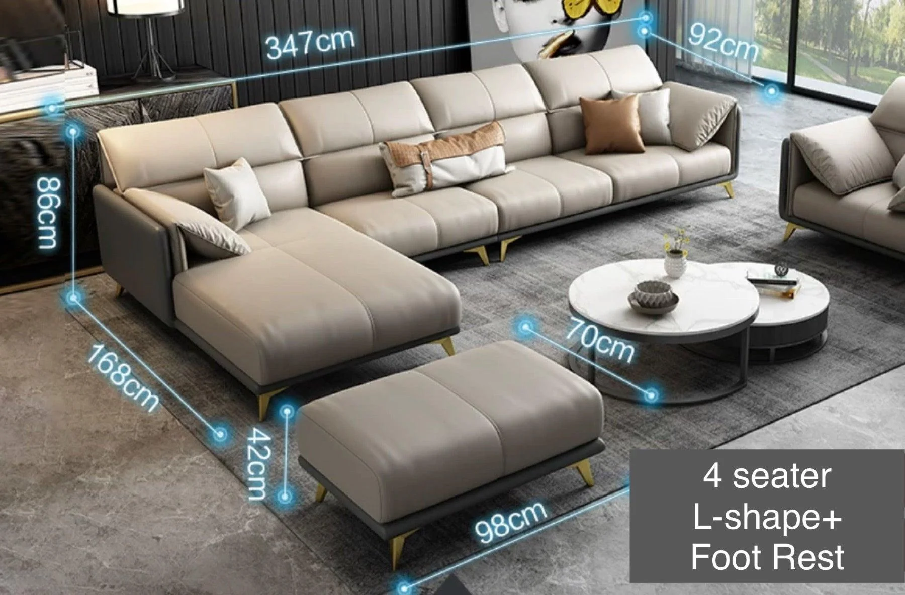 Caston Sectional Leather Sofa - Image 23