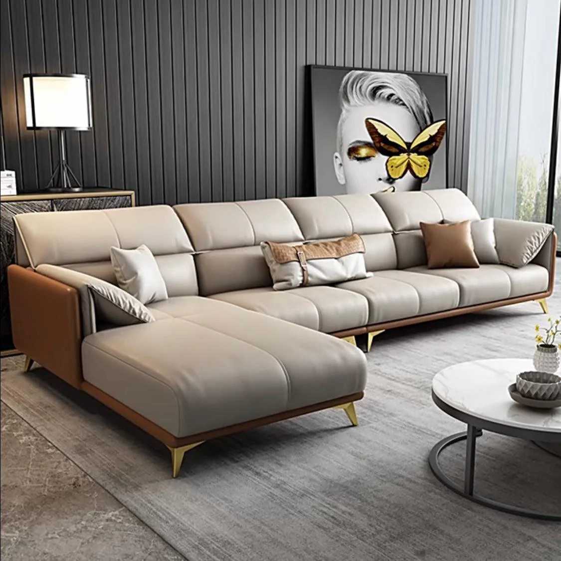 Caston Sectional Leather Sofa - Image 3