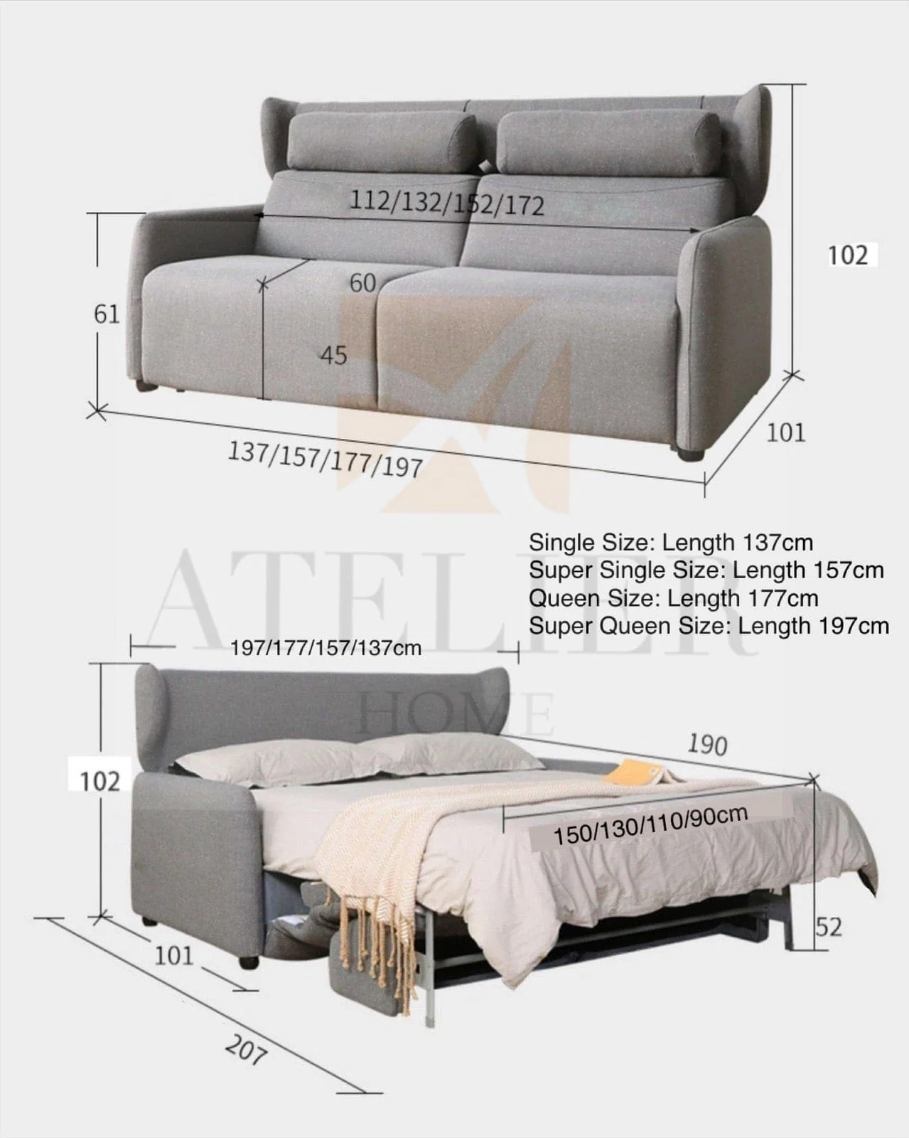 Gisella Scratch Resistant Foldable Sofa Bed - Image 47