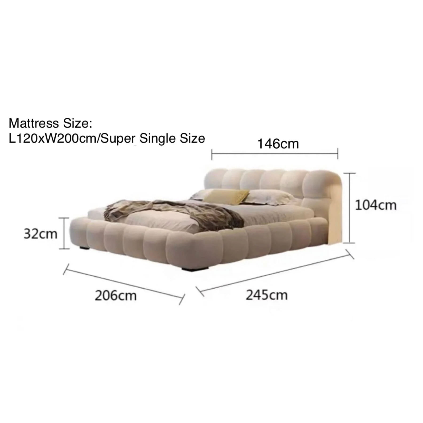 Hildon Boucle Bed Frame - Image 9