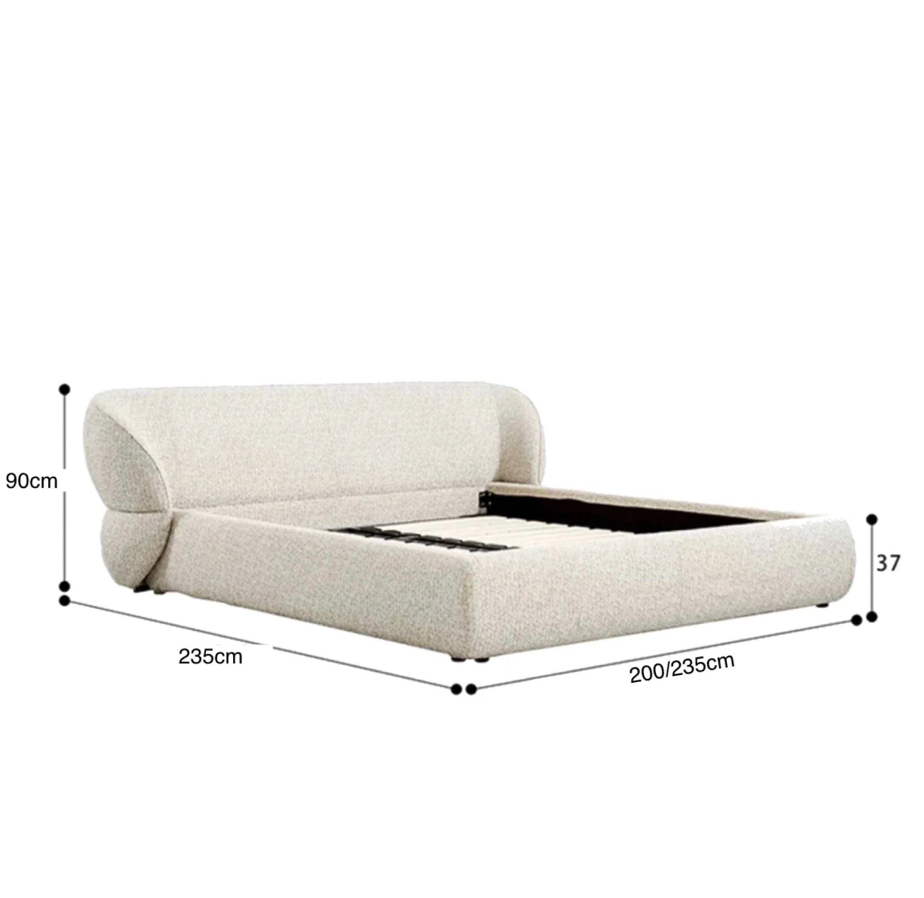 Melia Performance Boucle Bed Frame - Image 48