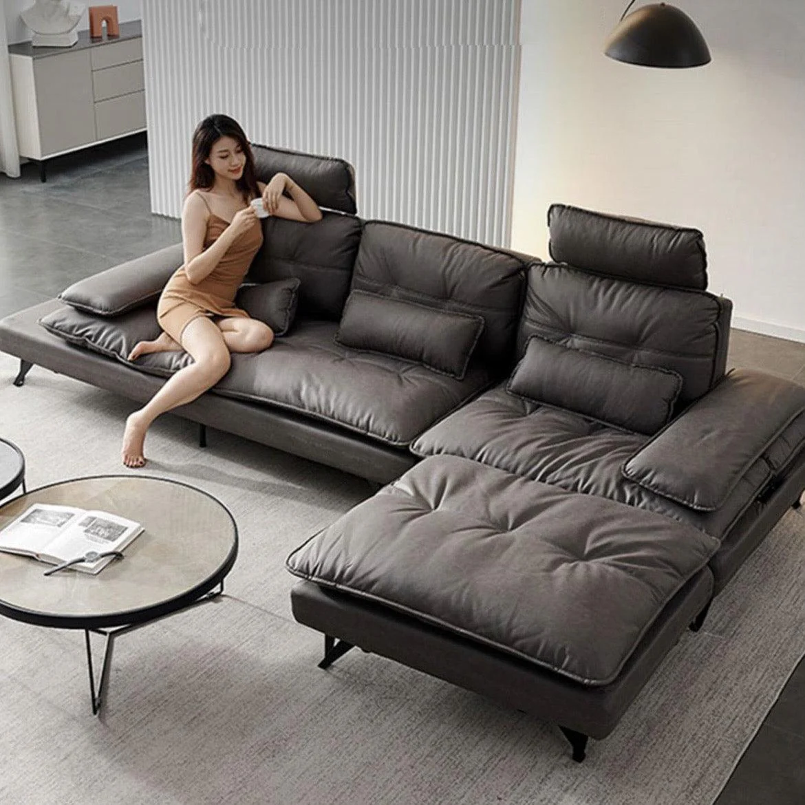 Moretti L-shape Slider Sofa - Image 6