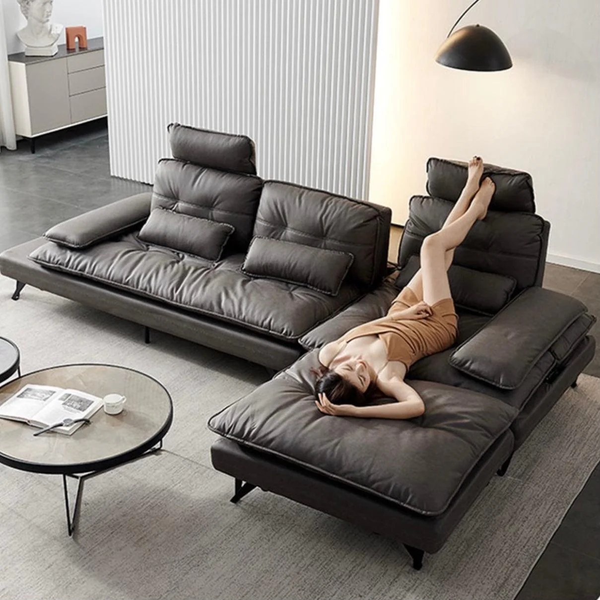 Moretti L-shape Slider Sofa - Image 7