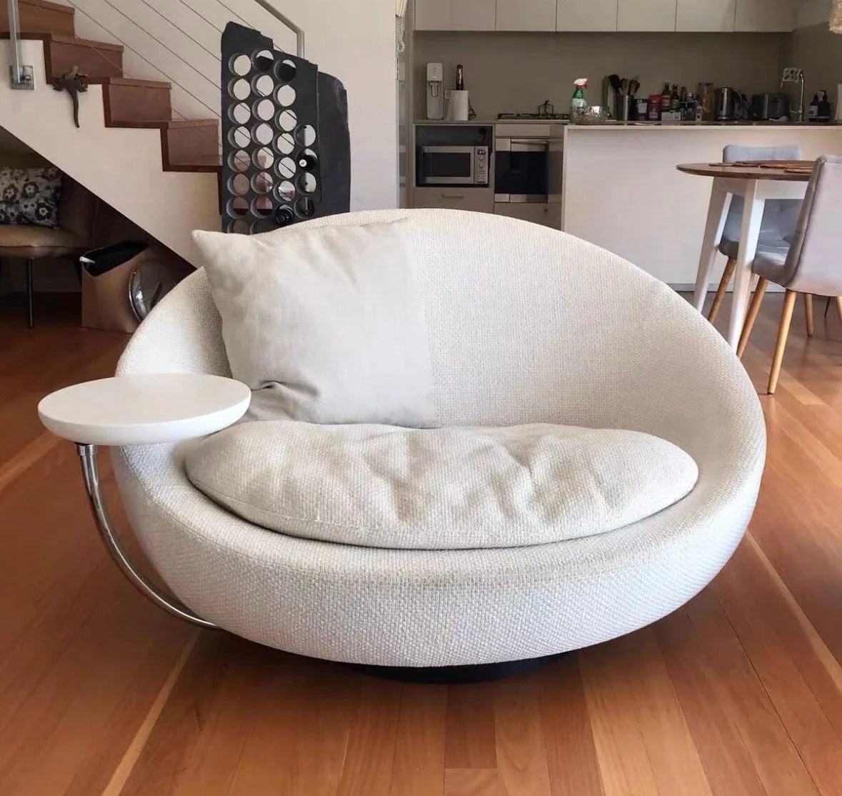Rolen Scratch Resistant Round Curve Armchair Sofa - Image 72