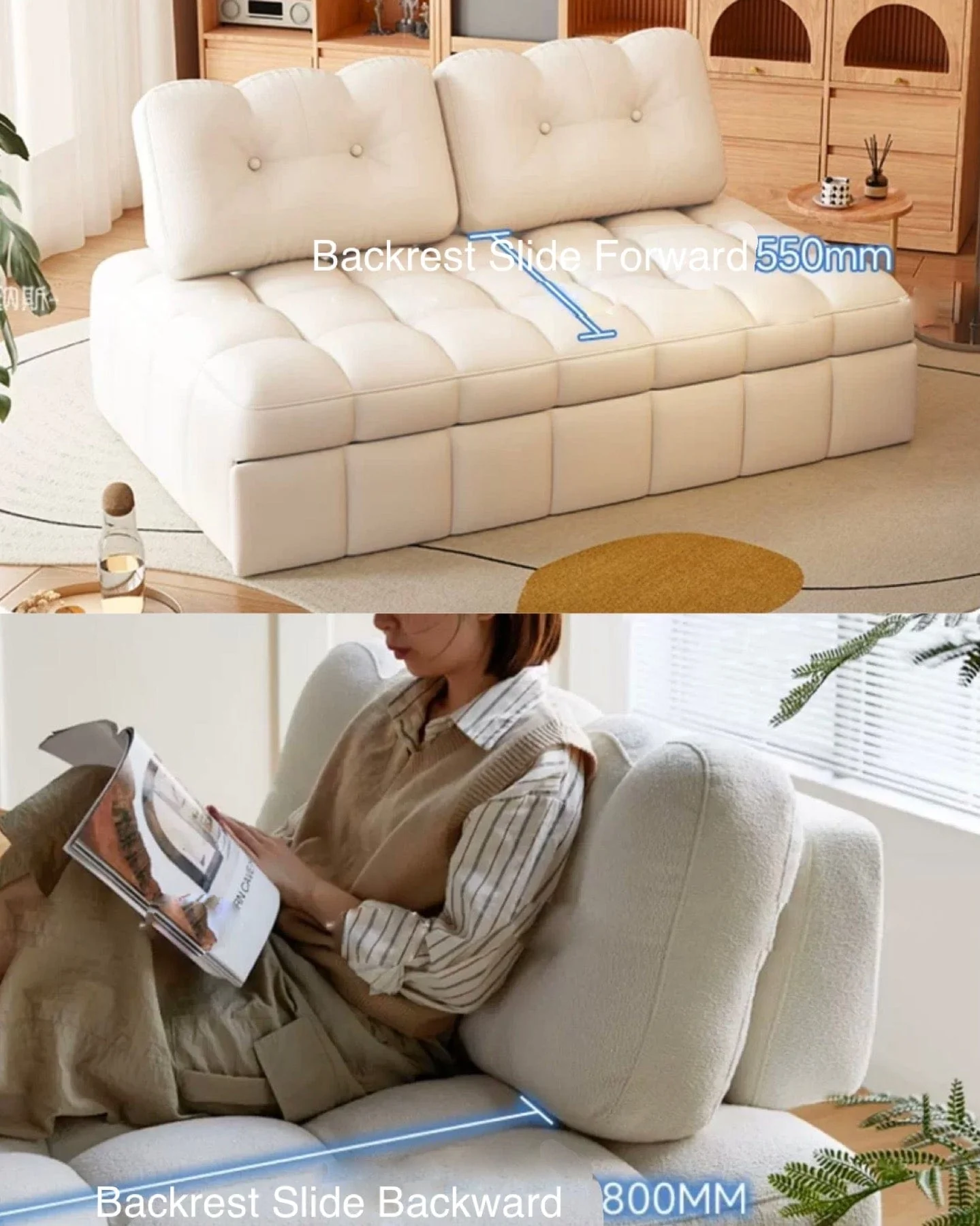 Sofia Boucle Slider Sofa Bed - Image 20